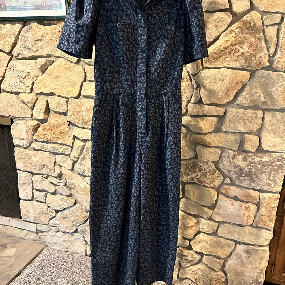 Joie Navy Leopard Print Jumpsuit